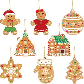 Adecortalk 32 Pcs Christmas Gingerbread Man Craft Kits for Kids Christmas Arts & Crafts DIY Christmas Ornaments Kit Christmas Arts Craft Kit for Christmas Tree Ornaments Kids Christmas Craft Projects