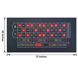 Luckin Sports 72 X 36 inch Professional Casino Roulette and Craps Tabletop Felt Layout, Up to 10 Players. 100% Fabric, Waterproof and Stain Resistant, Washable and Ironable. (Grey(Roulette))