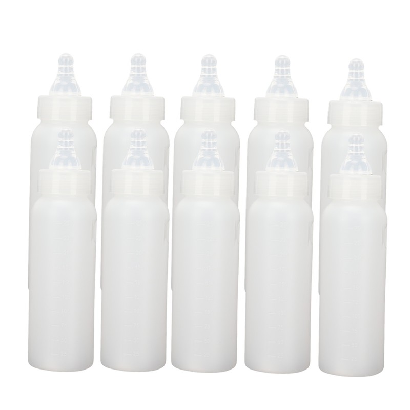 10pcs Small Animal Feeding Bottle Soft Silicone Nipple Thickened Pet