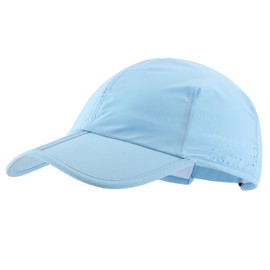 Connectyle UPF 50+ Race Day Running Cap for Men Women Breathable Outdoor Sports Sun Hat Foldable Tennis Golf Caps Light Blue
