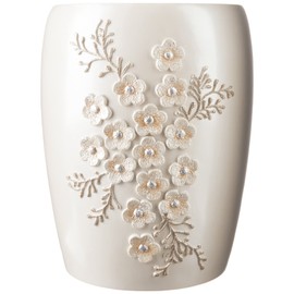 Popular Bath Bloomfield Resin Beige Trash Can, 13" L x 7" W x 10" H