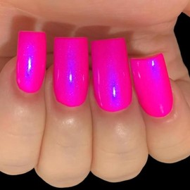 Barbee On The Glow - Neon Pink Blue "NEON Glow Pop Collection" MultiColor Shifting: Mylar Oil Slick / Polish Me Silly Indie Nail Polish Long-lasting High Gloss - Color: REGULAR NAIL POLISH