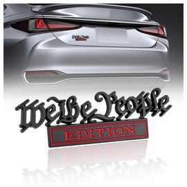 We The People Edition Updated Car Emblem,3D Metal Car Badges,Customized Automotive Exterior Accessories Universal for Car Truck SUV,Cool Car Decor for Men Women (Black/Red)