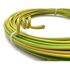 H07V-U Ground Cable 1 x 4 mm² 20 m Rigid Single Wire Green/Yellow in One Piece