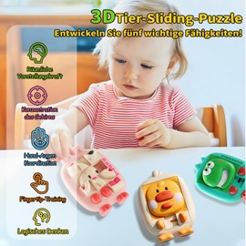 Fullware 3D Sliding Puzzle Children's Travel Games from 3 4 5 6 Years Aeroplane Car Ride Activity Fidget Toys Set Puzzle Games Patience Games Educational Toy Birthday Gifts for Girls Boys (Pack of 3)