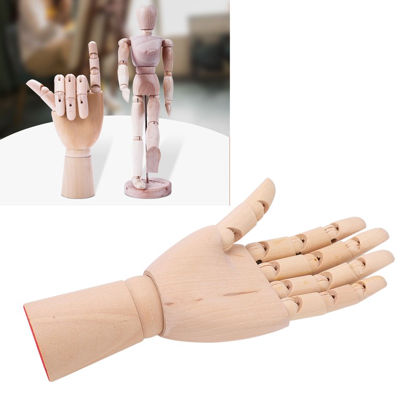 Wood Mannequin Hand Flexible Joints Fingers Drawing Mannequin Hand for