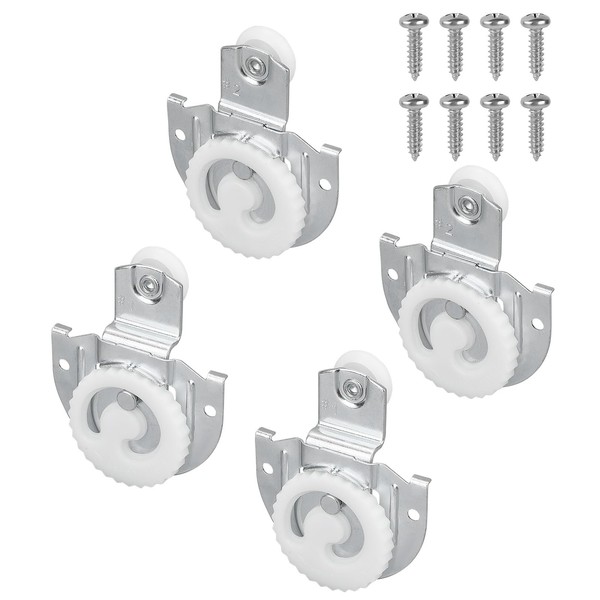 4pcs Sliding Closet Door Roller Kit, Flexible Sliding Wardrobe Door