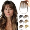 Rose Bud Clip in Bangs Hairpieces for Women Flat Front