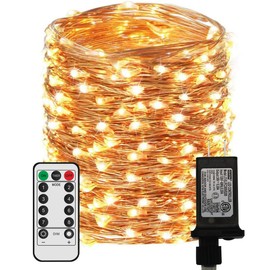 Dreamworth Dimable Led String Lights Plug in Fairy Lights, 333Ft/100M 1000 LEDs Silver Wire String Lights with 8 Modes and Timer,Ideal for Indoor, Outdoor, Christmas (Warm White)