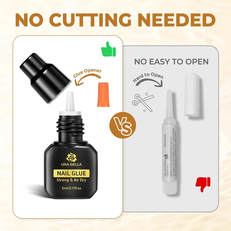 UNA GELLA Fast Drying Super Strong Nail Glue for Press