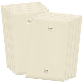 ENERLITES Blank Device Wall Plate, Mid-Size Blank Outlet Covers, 1-Gang 4.88" x 3.11", Unbreakable Polycarbonate Thermoplastic, UL Listed, 8801M-LA-10PCS, Light Almond (10 Pack)