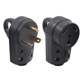 ApplianPar 30Amp RV Male and Female Receptacle Plug Electrical Adapter Set with Ergonomic Grip Handle 55245