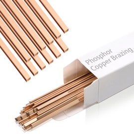 Tandefio 40 Sticks Brazing Rods AWS BCup-1 Phosphor Copper Solder Phos Copper Brazing Alloys Flat Welding Rods Industry 0.050"x1/8"x10" for Air Conditioning Refrigerator Cold Storage HVAC Units