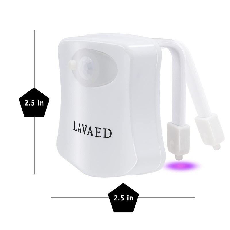 LAVAED Motion Sensor Toilet Night Light,8 Colors Changing Body Motion