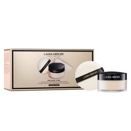 Laura Mercier Translucent Loose Setting Powder, 24HR Shine Control, Soft Matte Finish, Long Lasting Wear, Best for Normal to Oily Skin, Velour Puff Included, Indulgent Icons Holiday Gift Set