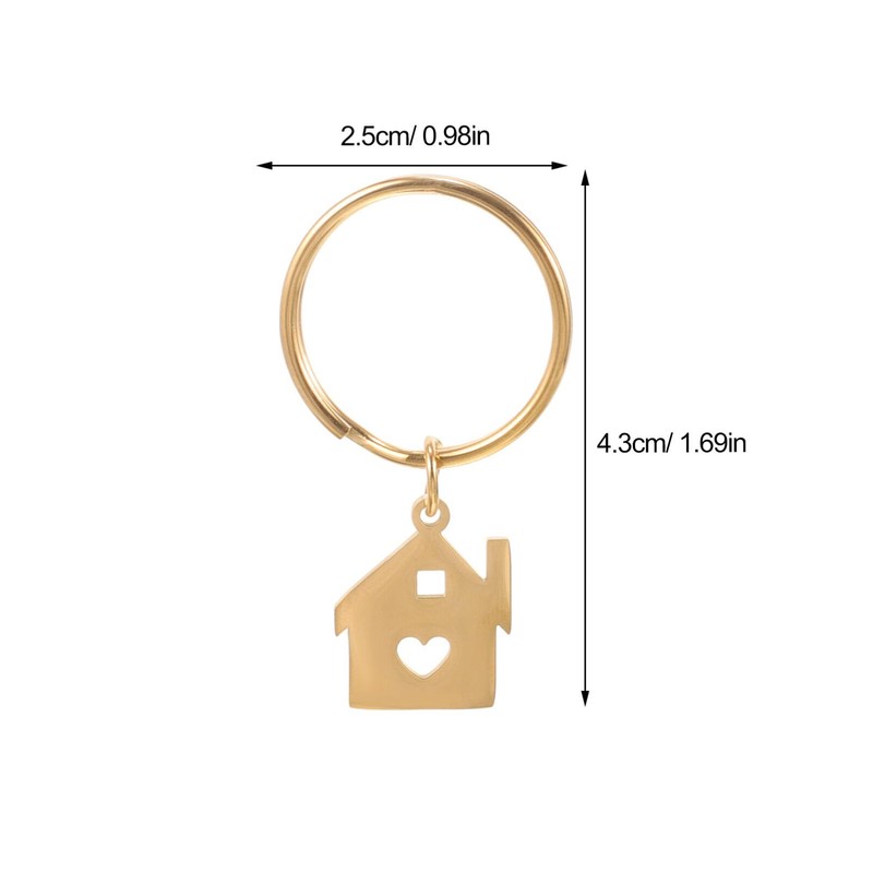 LIFKOME First Home Silver Stainless Steel Keyring Handbag Key Chain