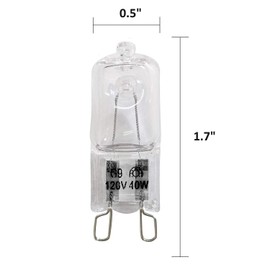 9 Pack,G9 Halogen Light Bulbs 40 Watt ,Crystal Clear Lense, T4/Q40/G9/CL/120V JD Type Halogen House Hold Light Bulb,for Hanging Pendant Accent Type Spot Down Lamp Chandelier Sconce Fixture Lighting