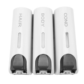 Shampoo and Conditioner Dispenser, 3 Pack Wall Mounted Soap Dispenser No Drilling Wall Mounted Press Shampoo Dispenser for Bathroom Shower Gel Shampoo Conditioner