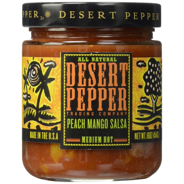 Desert Pepper Peach Mango Salsa, Medium Hot, 16-Ounce