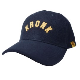 Kronk Collegiate Felt Baseball Cap – Navy with Yellow Felt Embroidery - Adjustable Classic College Sports Hat - Vintage Style Wool Blend Cap for Men & Women - Retro Boxing Gear