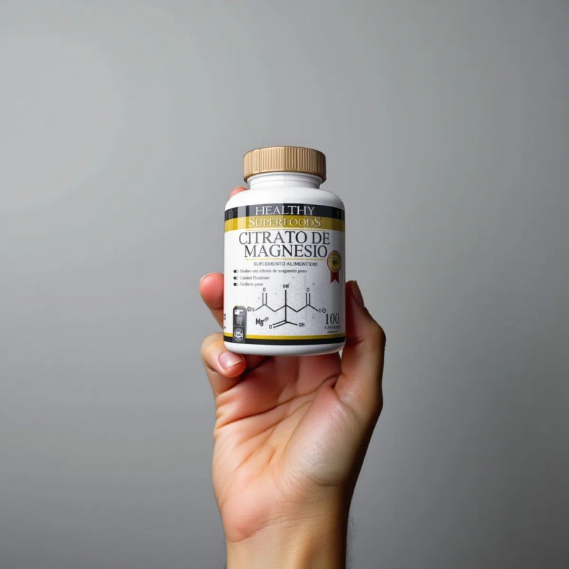 Healthy Superfoods Citrato De Magnesio Premium 500mg 100 Capsulas Sabor