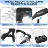 Dilzekui Magnifying Glass with Light 1.5X to 5.0X, Rechargeable Magnifying