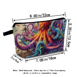 MoCaliduccious Octopus Makeup Bag for Women Travel Cosmetic Organizer Bag Teacher Appreciation Gifts Small Zipper Toiletry Bag