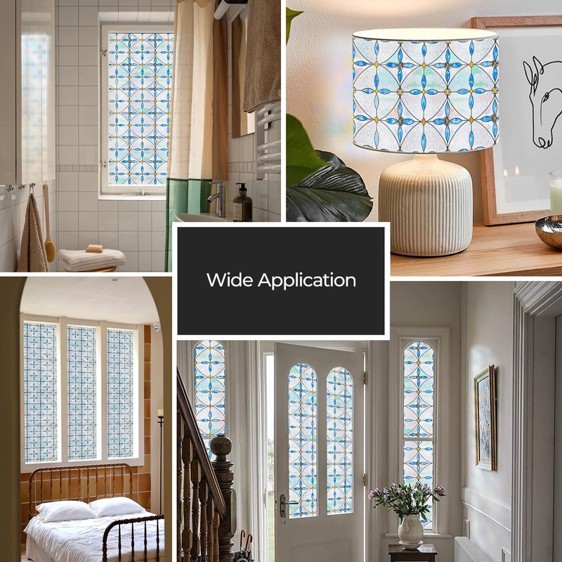 Window Privacy Film, 3D Stained Glass Window Film, 35.4x78.7in