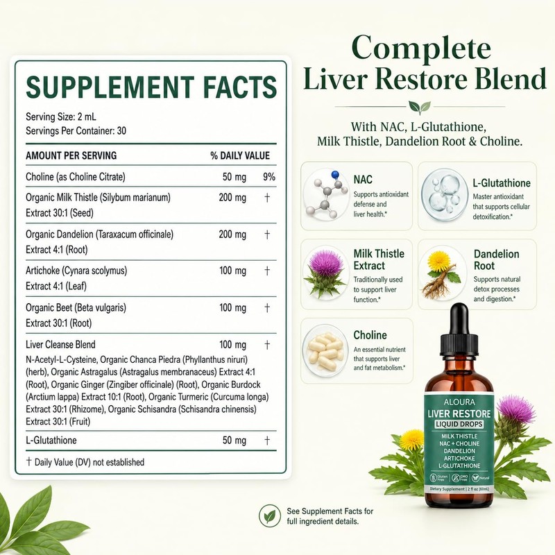 Liver Restore Drops, Complete Liver Support to Restore Energy and