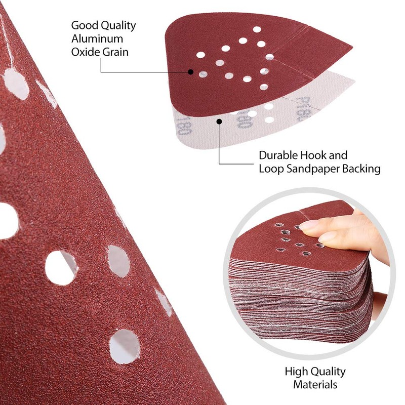 50PCS 180 Grit Sanding Pads for Black and Decker Mouse