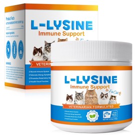 Oimmal Lysine for Cats - L-Lysine Powder for Cats - Immune Support for Cats Sneezing