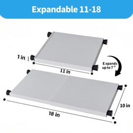 zsttion Adjustable Locker Organizer Shelf, 30LB Load-Bearing Metal Locker Shelf for Schools, Offices, Gyms, Locker Shelf Expandable to Fit Your Locker 11-18” (1, White)