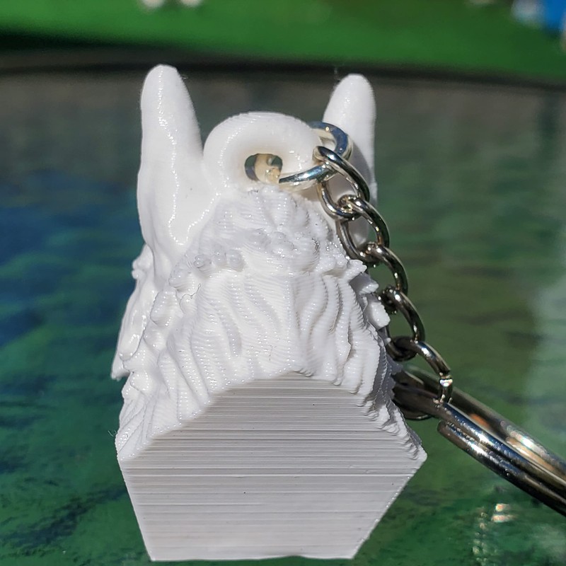 Werewolf Keychain Model White 3d Printed Wolf 3D Head With