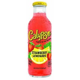 Calypso Lemonades 16 Ounce Glass Bottles (Strawberry Lemonade) (12-Bottles)