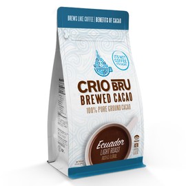 Crio Bru Brewed Cacao Ecuador Light Roast Coffee Alternative 100 Percent Pure Cacao Beans 99 Caffeine Free 24 Ounce Non Organic