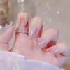 24PCS Sweet Girls Nail Tips Marble Nails Butterfly Decoration Fake