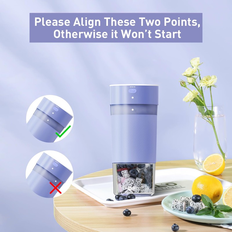 MIO Portable Blender for Smoothies, 10 oz Mini Personal USB-C Rechargeable