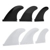 Zerone Fibreglass Surfboard Fins, Fin Thruster Set Nylon Plastic Surfboard