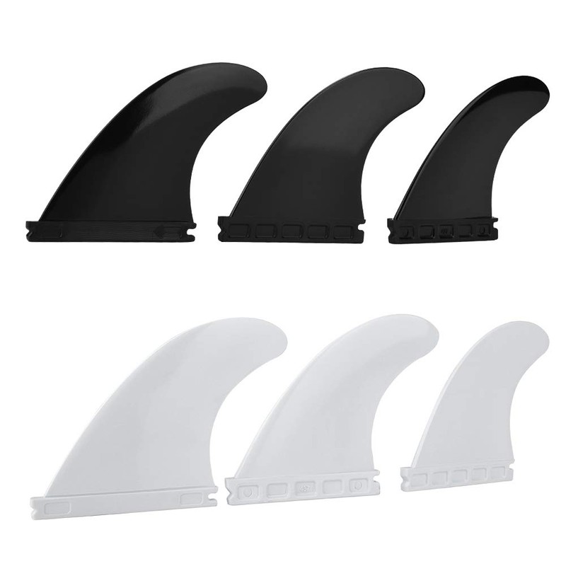 Zerone Fibreglass Surfboard Fins, Fin Thruster Set Nylon Plastic Surfboard