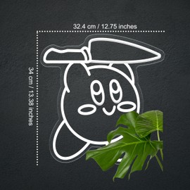 Kirbee Knife Neon Sign for Wall Decor Game Room Decor, Japanese Anime LED Light for Girls Room Brithday Gifts