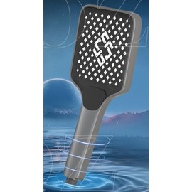 Duschkopf mit Schlauch, Duschkopf Wassersparend mit 3 Strahlarten, Brausekopf Dusche, 105mm Duschkopf Groß, Handbrause Dusche, Duschkopf mit Schlauch und Halterung (Grau)