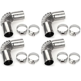 4 Pcs Stainless Steel 24mm Air Diesel Parking Heater Exhaust Pipe Tube Elbow Connector for Webasto Eberspacher Diesel Boat Heater 13cm Automotive Replacement Exhaust Pipes