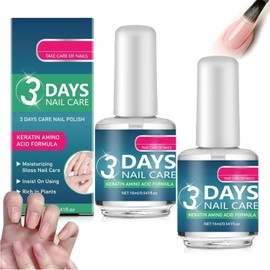 Tratamiento para uñas de 3 días, queratina con aminoácidos, esmalte nutritivo, aceite fortificante de 3 días con queratina que nutre en profundidad las cutículas y las uñas secas, 16 ml (2PC)