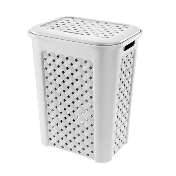 Tontarelli Laundry Basket, White, 37.5 x 27.5 x 47 cm