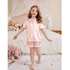 Arshiner Girls Pajamas Silk Satin Pajama Set 2 Piece Button