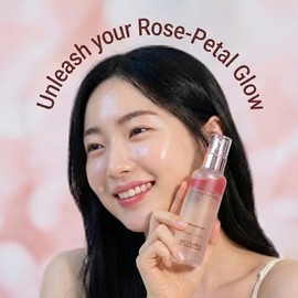 MIGUHARA Spray facial de colágeno rosa, espray facial con extracto de flor de rosa centífolia francesa, piel de cristal, brillo juvenil, piel reafirma