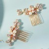 2 Piece Pearl Wedding Hair Comb Crystals Pearls Clips Bridal