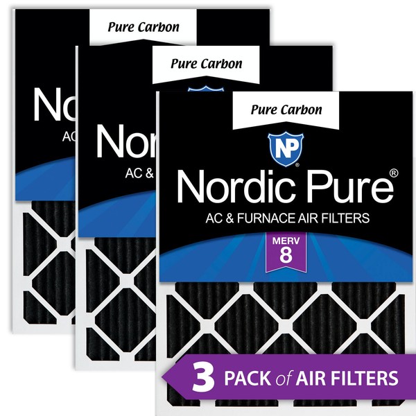 20x20x1 (19_1/2x19_1/2) Pure Carbon Odor Reduction Furnace Air Filters 3 Pack