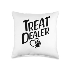 Dog Treat Dealer Funny Humor Dog Owner Dog Treats Dog Lover Throw Pillow