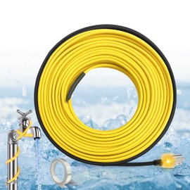 YeloDeer 30 Ft Pipe Heat Cable for Water Pipe Freeze Protection, Self-Regulating Heat Tape for Metal and Plastic Pipes, Anti-Freeze Pipe Heating Trace System 6W/Ft 120V